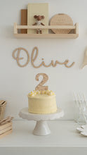 Load image into Gallery viewer, Floral Number Wooden Cake Topper