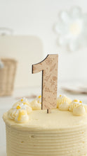 Load image into Gallery viewer, Floral Number Wooden Cake Topper