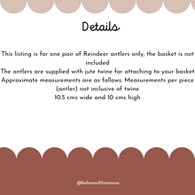 Load image into Gallery viewer, Reindeer Antlers | Tie On Christmas Reindeer Basket Accessory