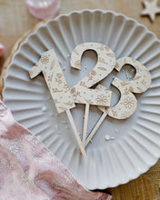 Load image into Gallery viewer, Floral Number Wooden Cake Topper