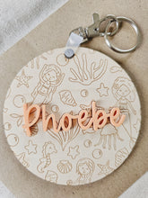 Load image into Gallery viewer, Kids Personalised Mermaid Name Tag Keyring