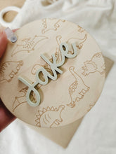 Load image into Gallery viewer, Kids Personalised Dinosaur Name Tag Keyring