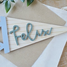 Load image into Gallery viewer, Personalised Stripe Pennant Sign