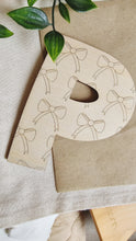 Load image into Gallery viewer, Bow Print Wooden Letter