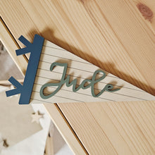 Load image into Gallery viewer, Personalised Stripe Pennant Sign