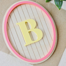 Load image into Gallery viewer, Striped Letter Plaque – Personalised Monogram