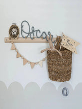 Load image into Gallery viewer, Wooden Pennant and Bead Garland - Children's Bedroom Decoration