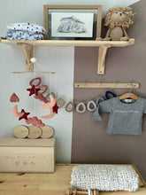 Load image into Gallery viewer, Pink/Neutral/Blue Macrame Raindrop Garland