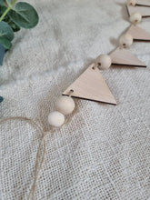 Load image into Gallery viewer, Wooden Pennant and Bead Garland - Children's Bedroom Decoration