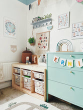 Load image into Gallery viewer, Wooden Toy Storage Labels - Cow Print Design