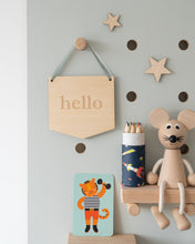 Load image into Gallery viewer, Hello Wooden Wall Hanging