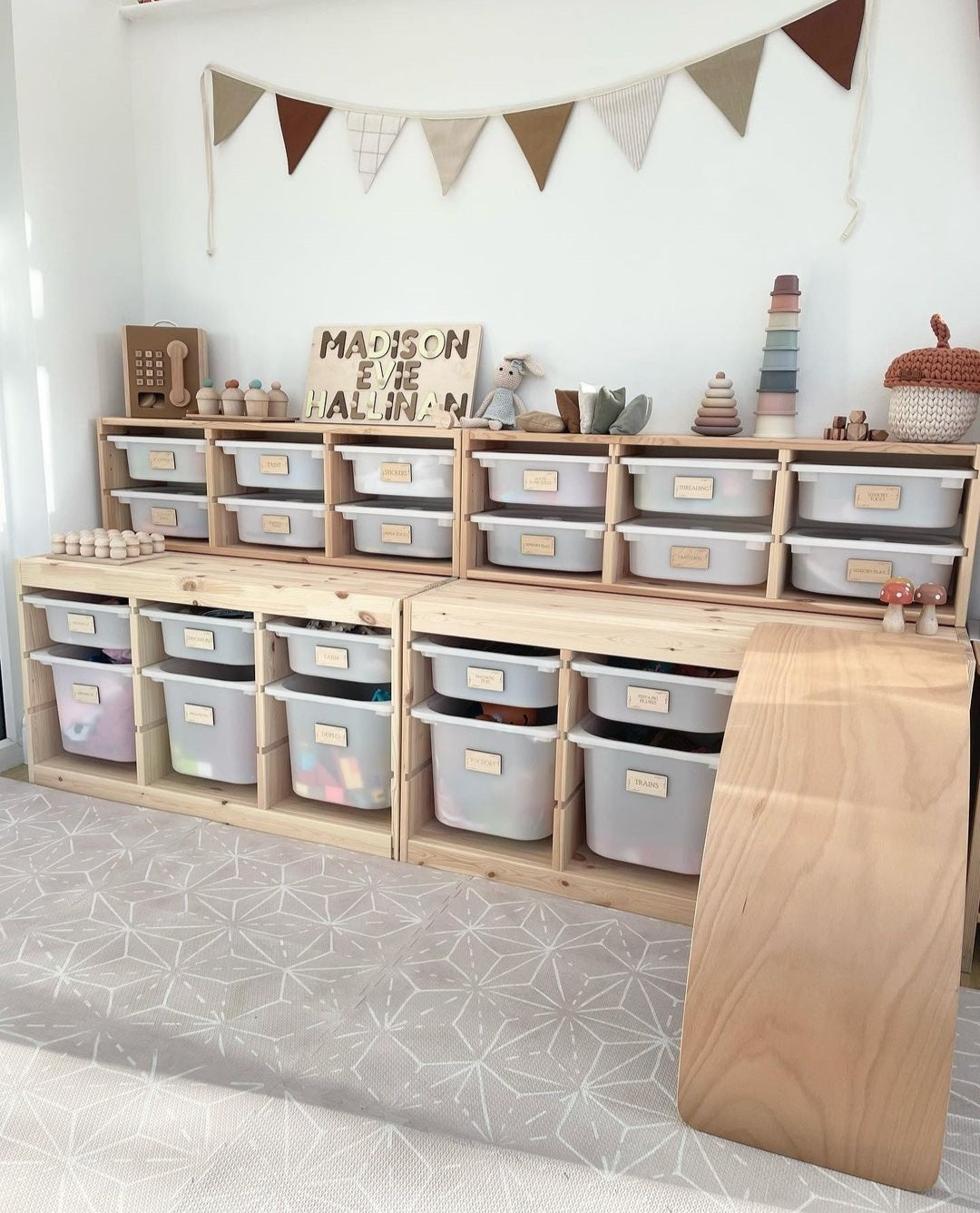 Toy Storage Labels Leaf Design - Main Image