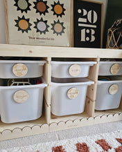 Load image into Gallery viewer, Football Shaped Wooden Storage Label
