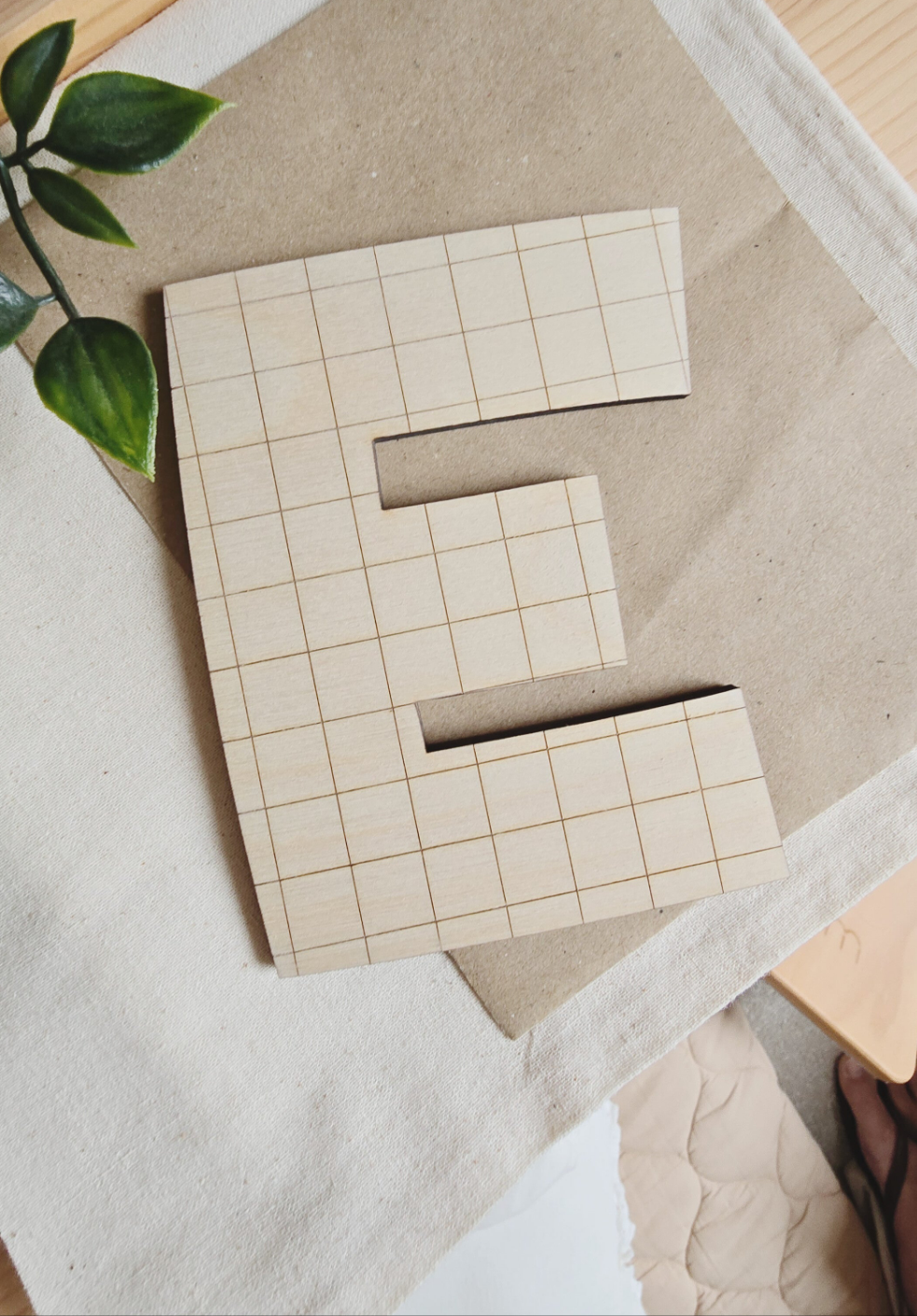 Checkered Wooden Letter