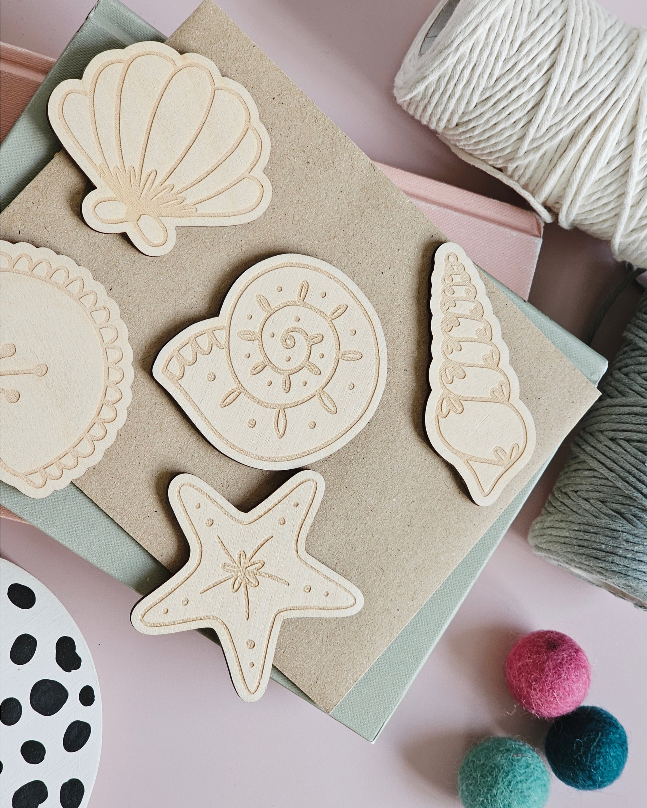 Seashell Wooden Decal Set