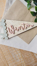 Load image into Gallery viewer, Floral Name Pennant Sign
