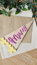 Load image into Gallery viewer, Floral Name Pennant Sign

