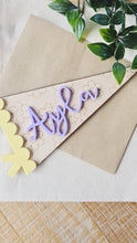 Load image into Gallery viewer, Floral Name Pennant Sign
