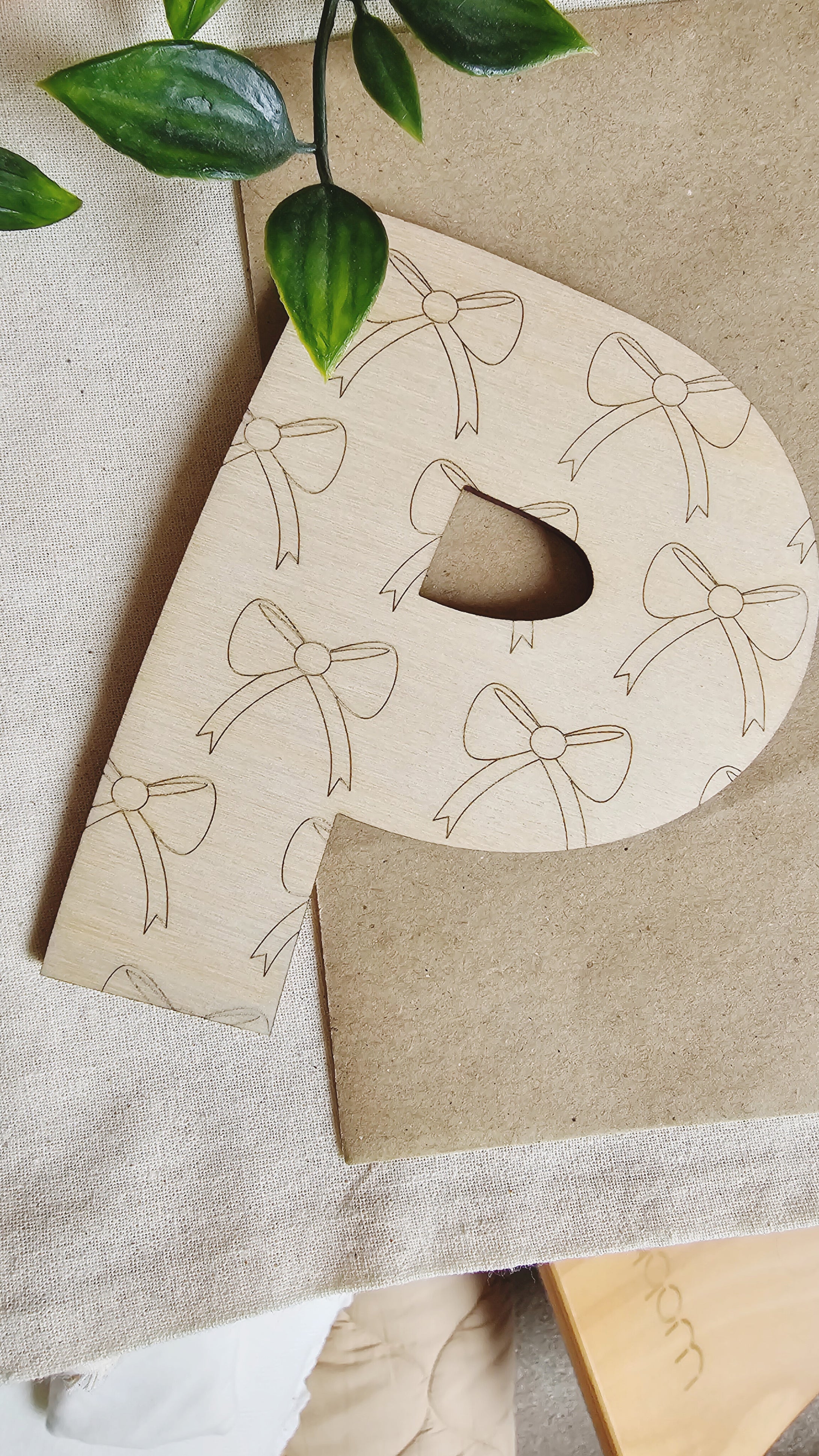 Bow Print Wooden Letter