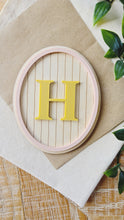 Load image into Gallery viewer, Striped Letter Plaque – Personalised Monogram

