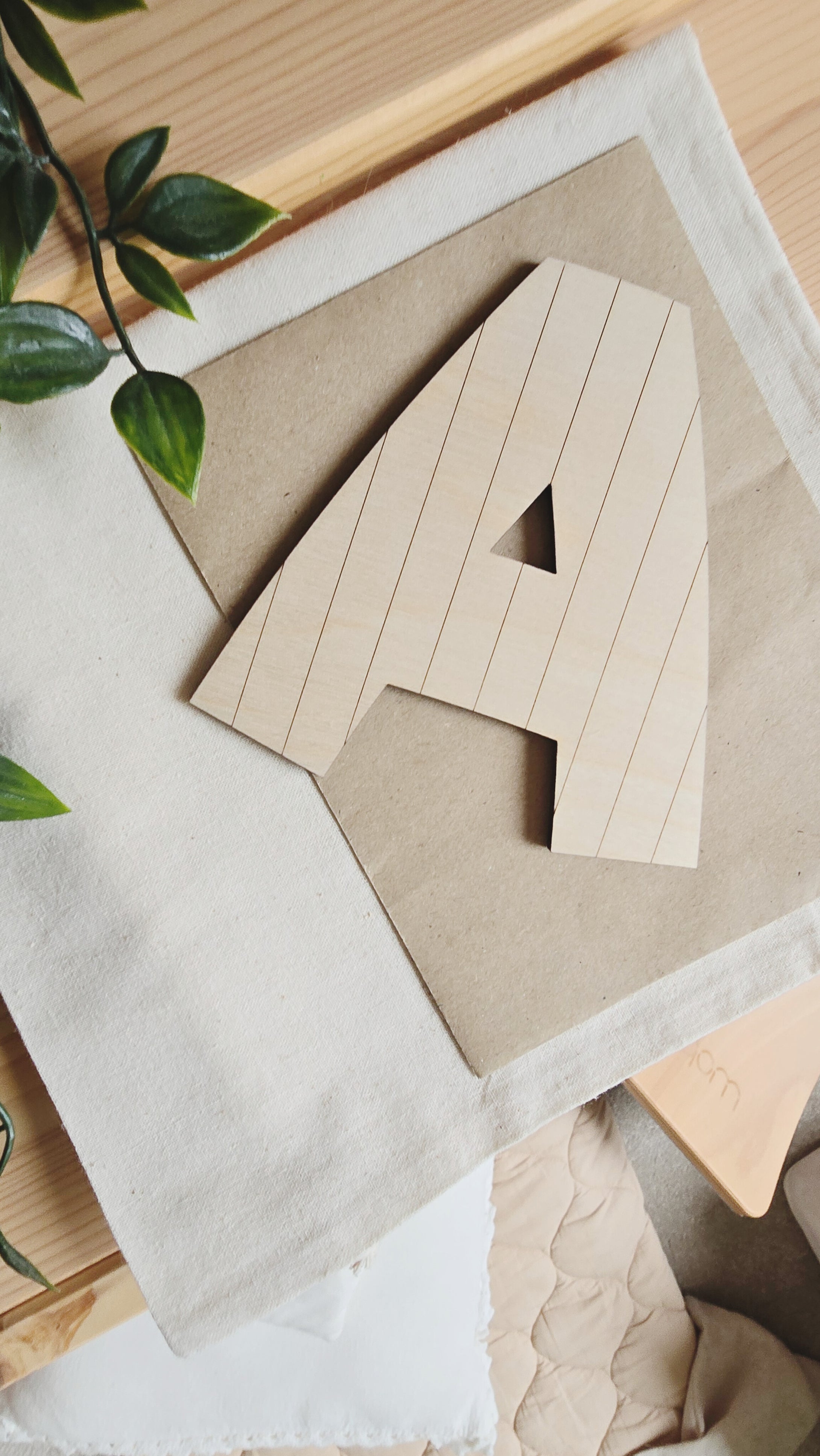 Striped Wooden Letter