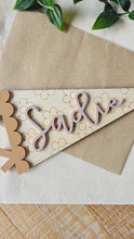Load image into Gallery viewer, Floral Name Pennant Sign

