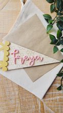 Load image into Gallery viewer, Floral Name Pennant Sign

