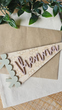 Load image into Gallery viewer, Floral Name Pennant Sign
