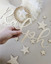 Load image into Gallery viewer, Wooden Kids Personalised Name Sign- Script Font
