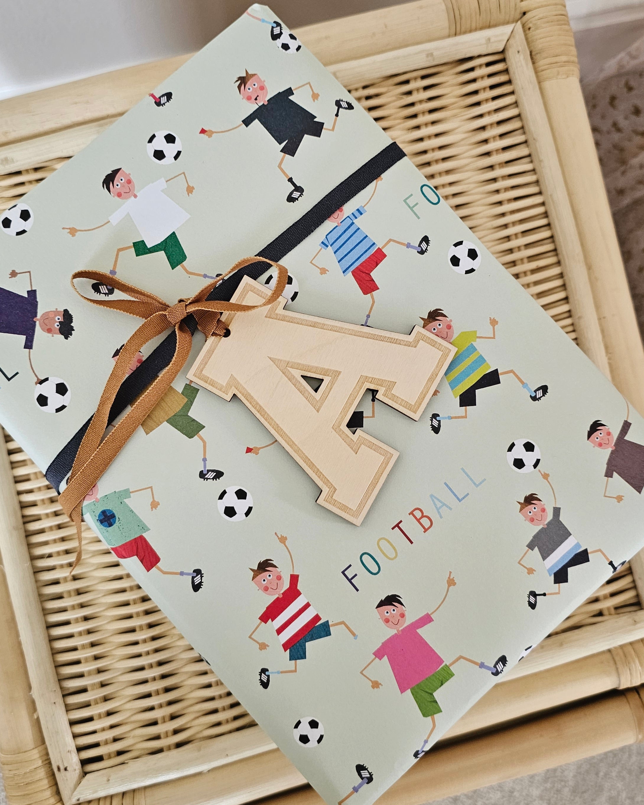 Varsity Wooden Letter Gift Tag