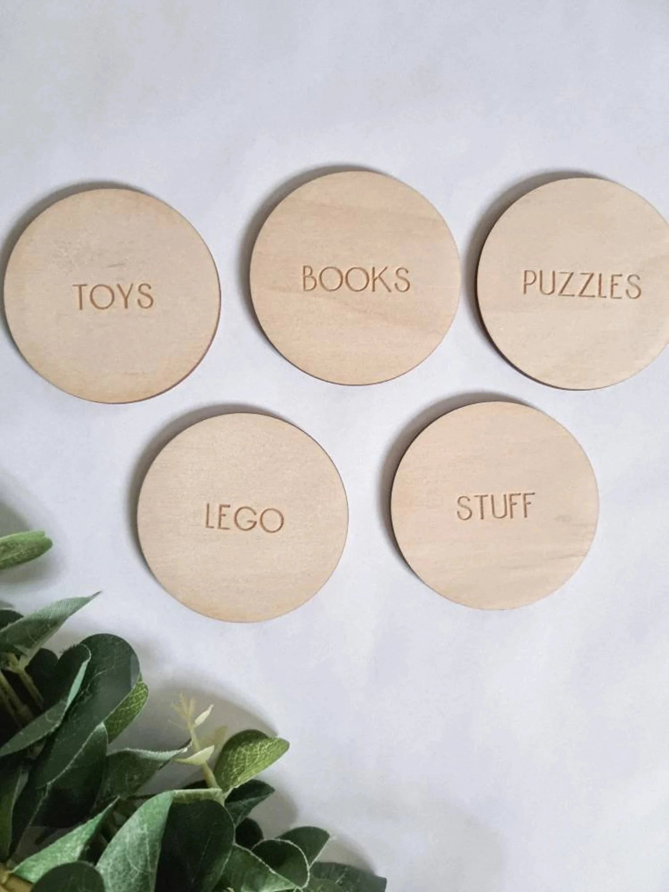 Round Wooden Storage Labels