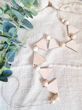 Load image into Gallery viewer, Wooden Pennant and Bead Garland - Children&#39;s Bedroom Decoration
