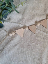 Load image into Gallery viewer, Wooden Pennant and Bead Garland - Children&#39;s Bedroom Decoration
