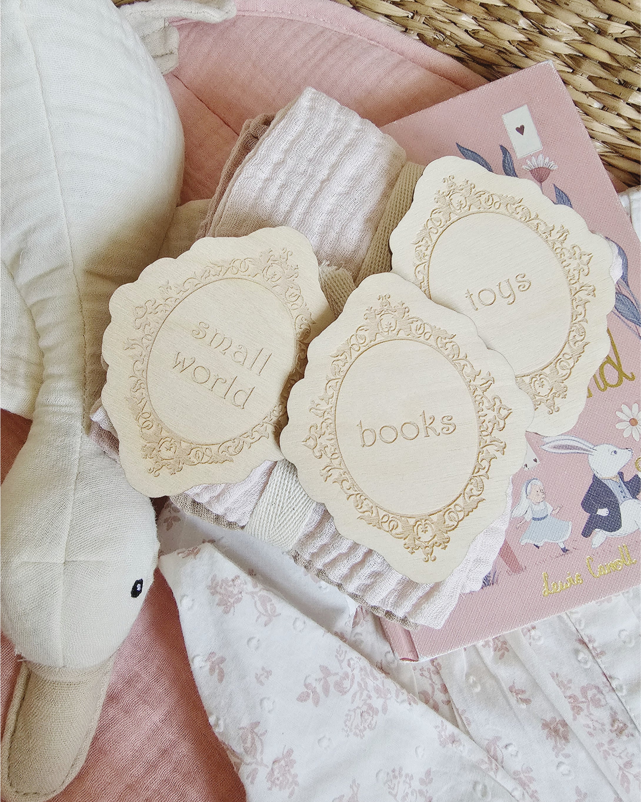 Vintage Frame Wooden Storage Labels
