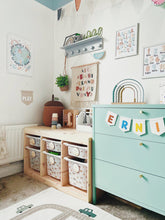 Load image into Gallery viewer, Wooden Toy Storage Labels - Cow Print Design
