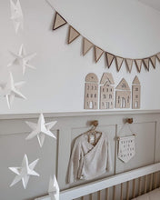 Load image into Gallery viewer, Wooden Flag Bunting - Children&#39;s Room Decor
