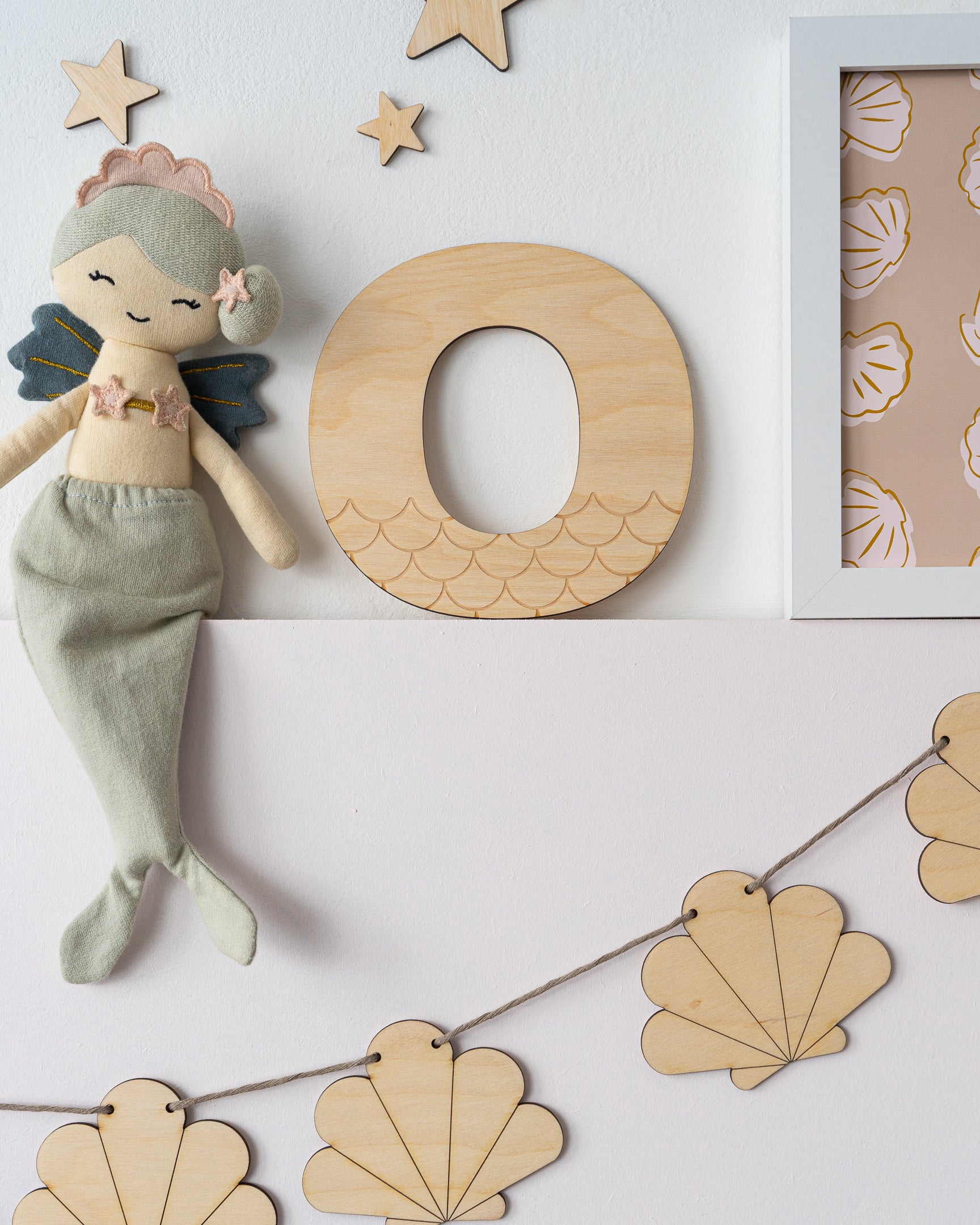 Wooden Scallop Detail Letter