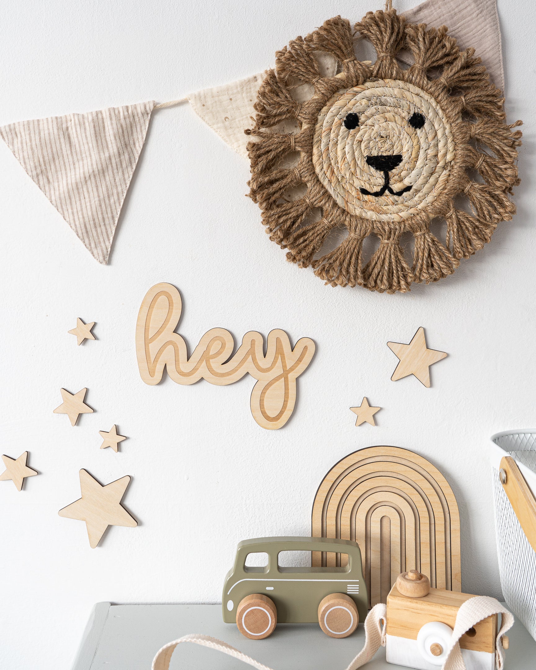 Hey Wooden Wall Sign